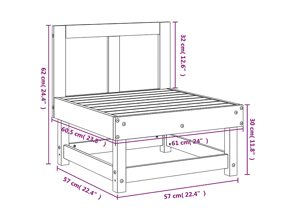 Tuinmiddenbank massief douglashout