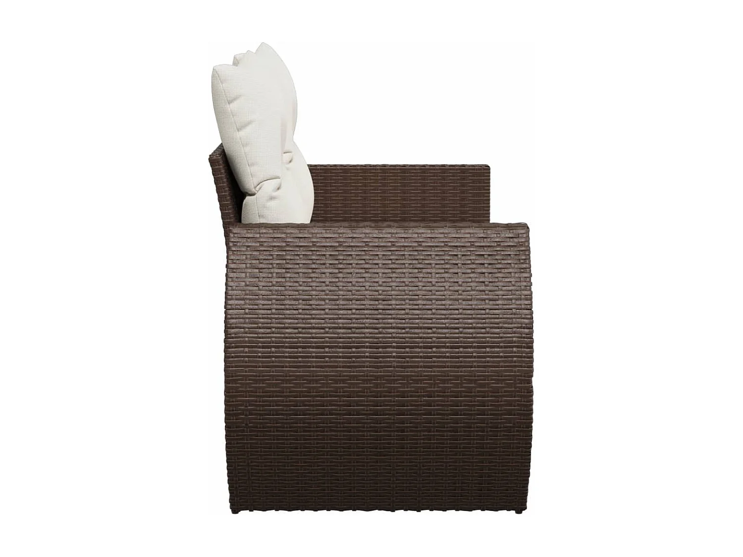 Tuinbank 2-zits met kussens poly rattan bruin