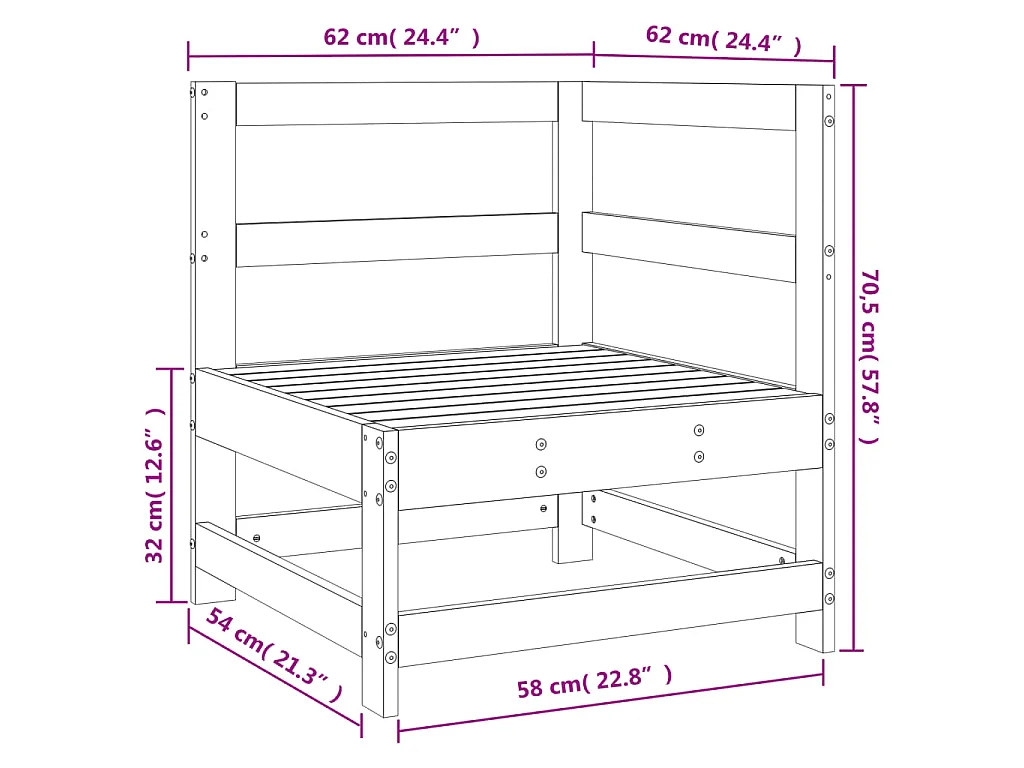 Garten-Ecksofa Imprägniertes Kiefernholz