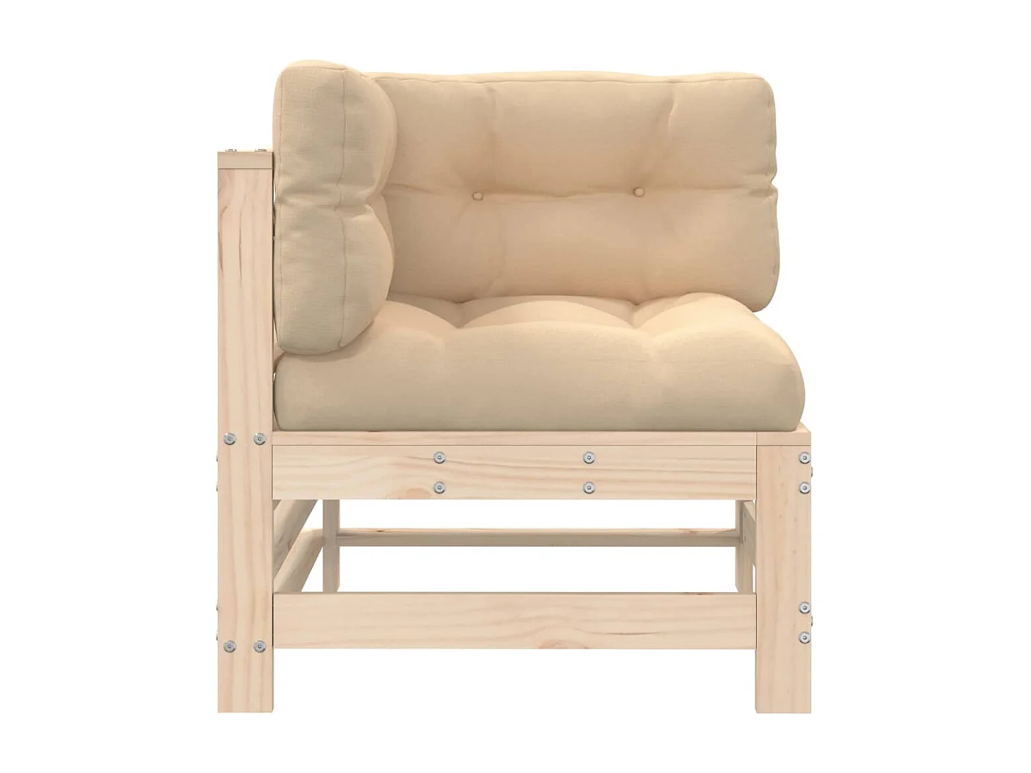 Ecksofas mit Kissen 2 Stk. Massivholz Kiefer