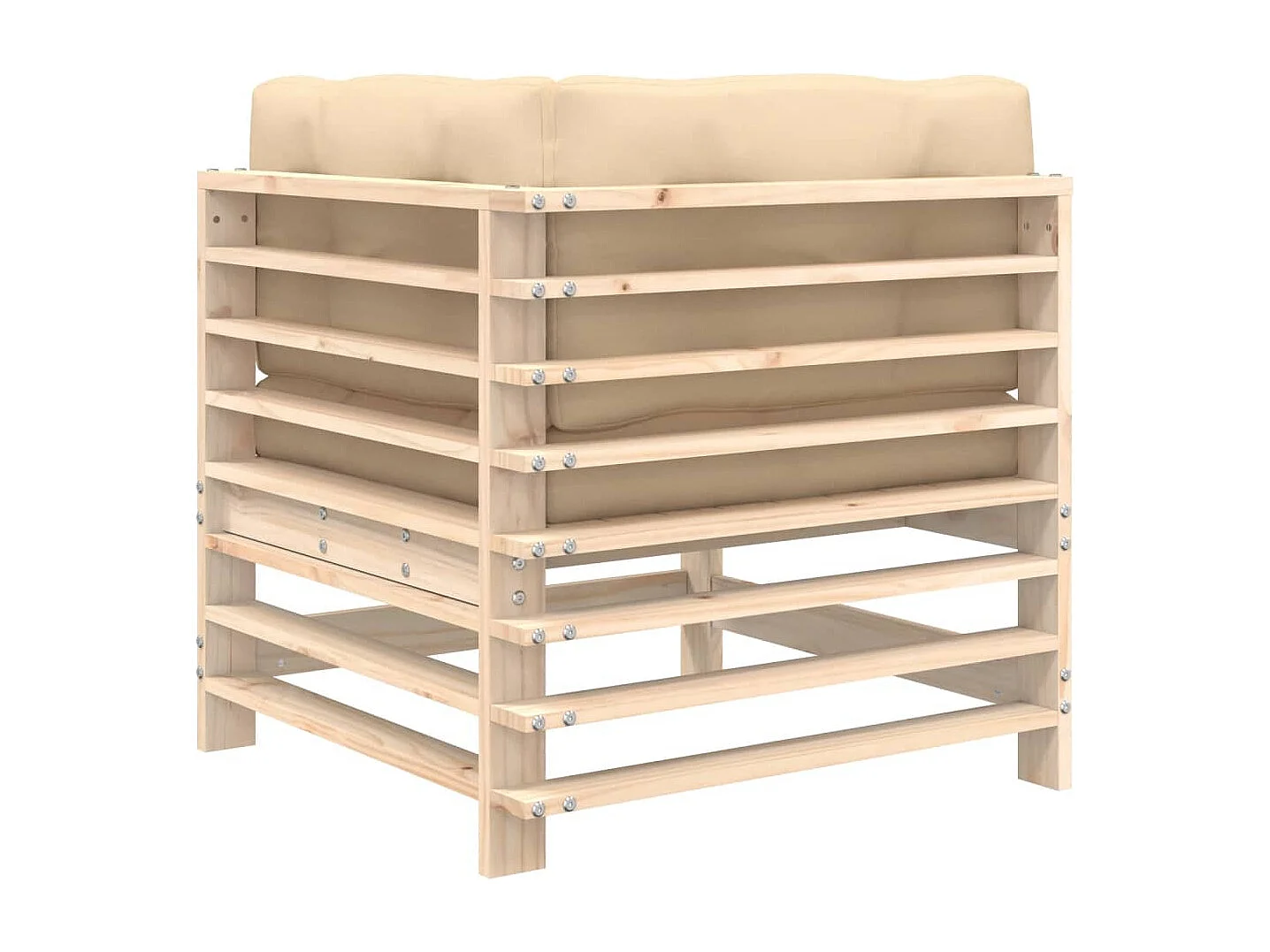 Ecksofas mit Kissen 2 Stk. Massivholz Kiefer