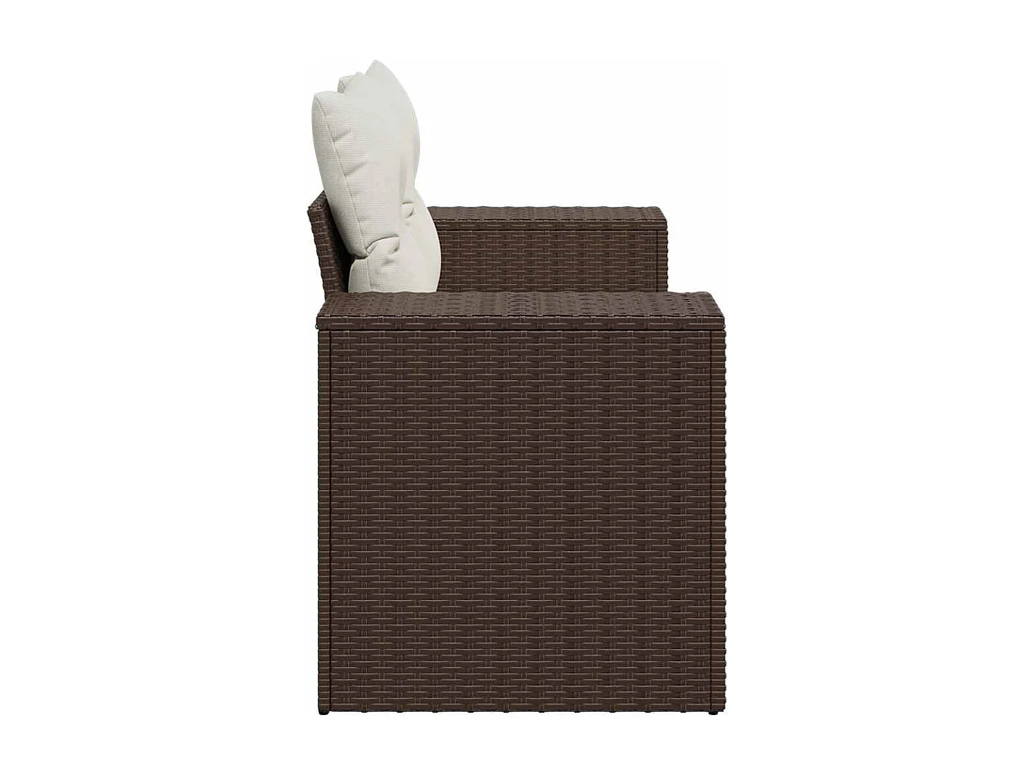 Tuinbank 2-zits met kussens poly rattan bruin