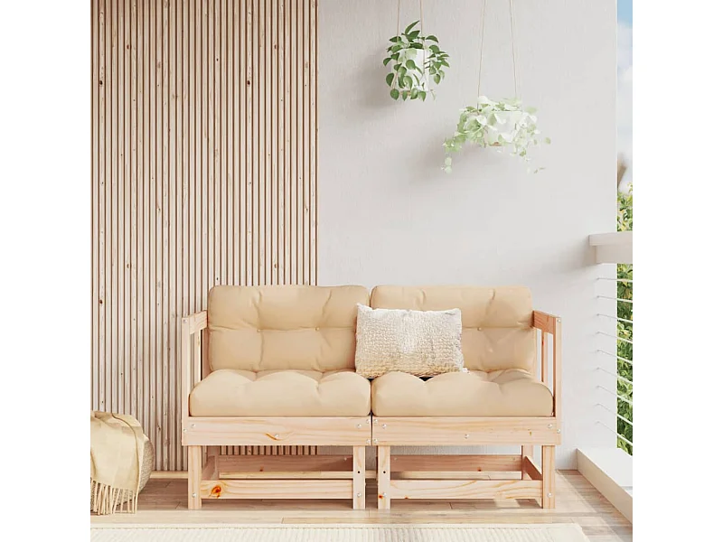 Garten-Ecksofas 2 Stk. Massivholz Kiefer