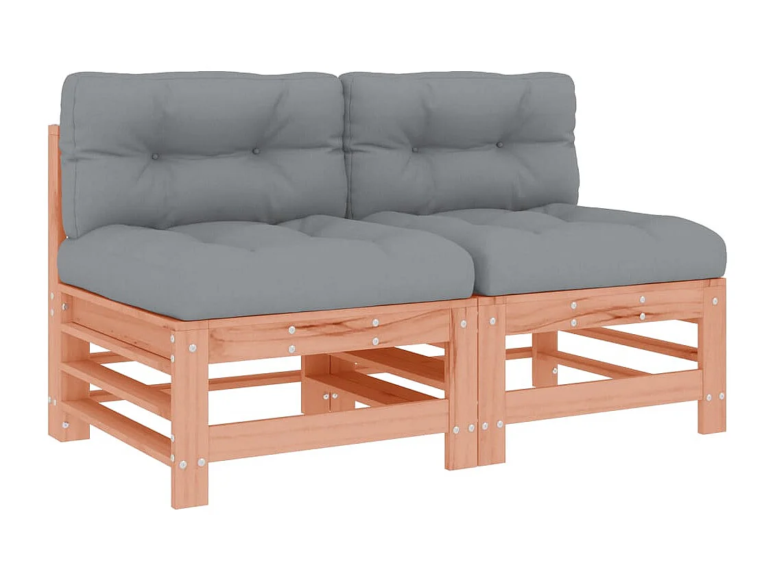 Mittelsofas mit Kissen 2 Stk. Massivholz Douglasie