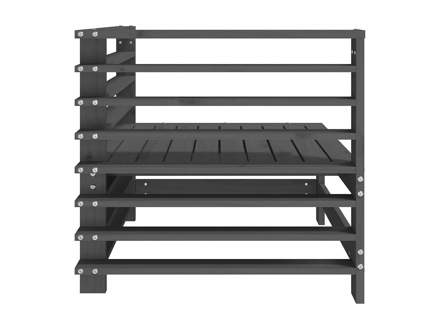 Divani Angolari da Giardino 2 pz Grigi Legno Massello di Pino