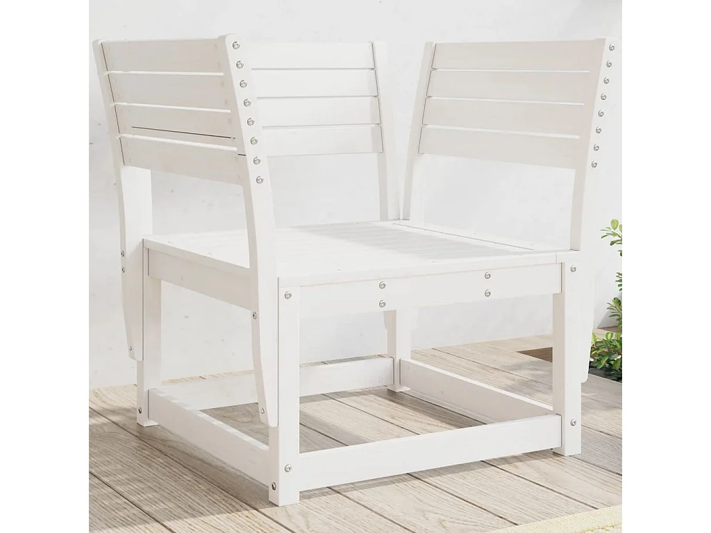 Chaise de jardin blanc bois massif de pin
