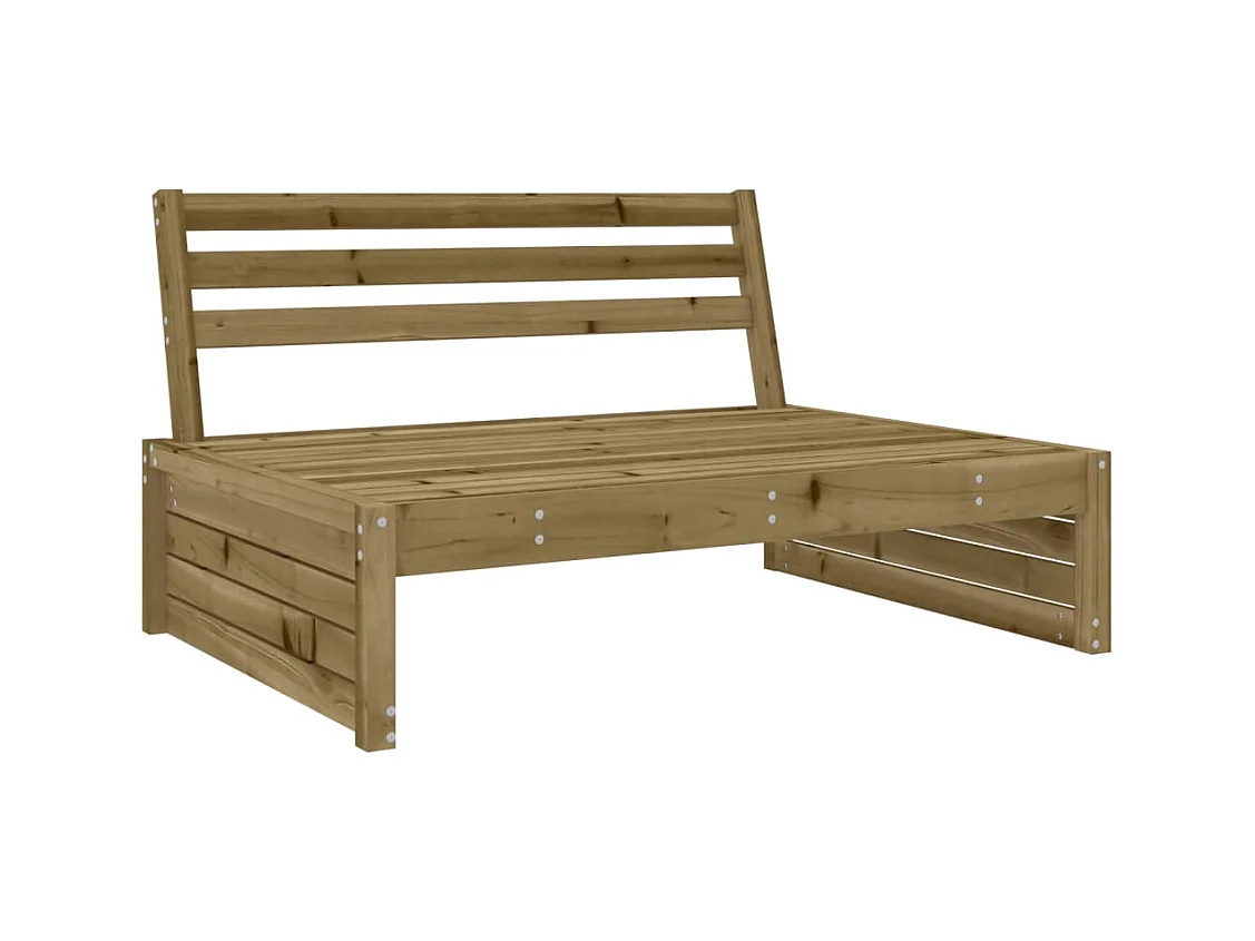 Canapé central de jardin 120x80 cm bois de pin imprégné