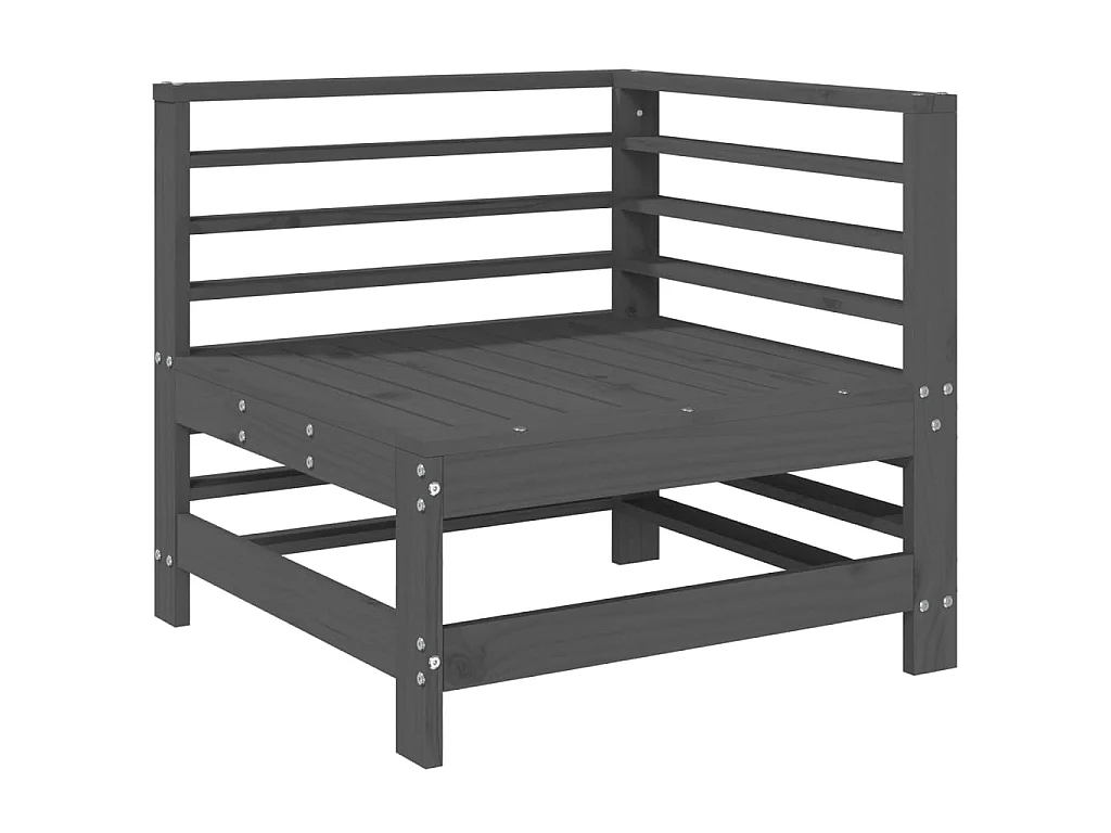 Tuinhoekbank massief grenenhout grijs