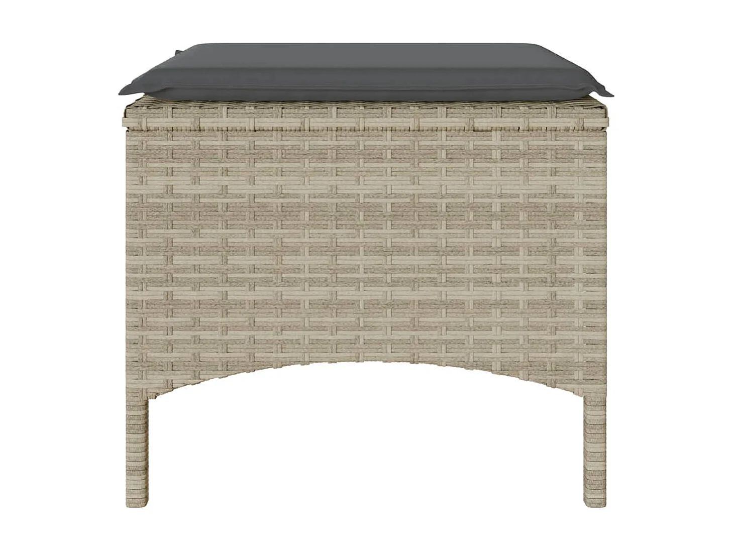 Canapé de jardin 2 places avec table tabourets gris clair rotin