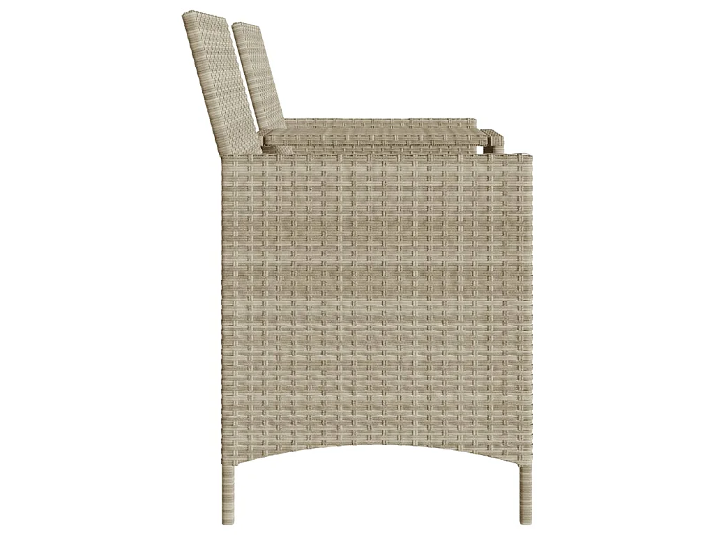 Divano Giardino 2Posti Tavolo Sgabelli Grigio Chiaro Polyrattan