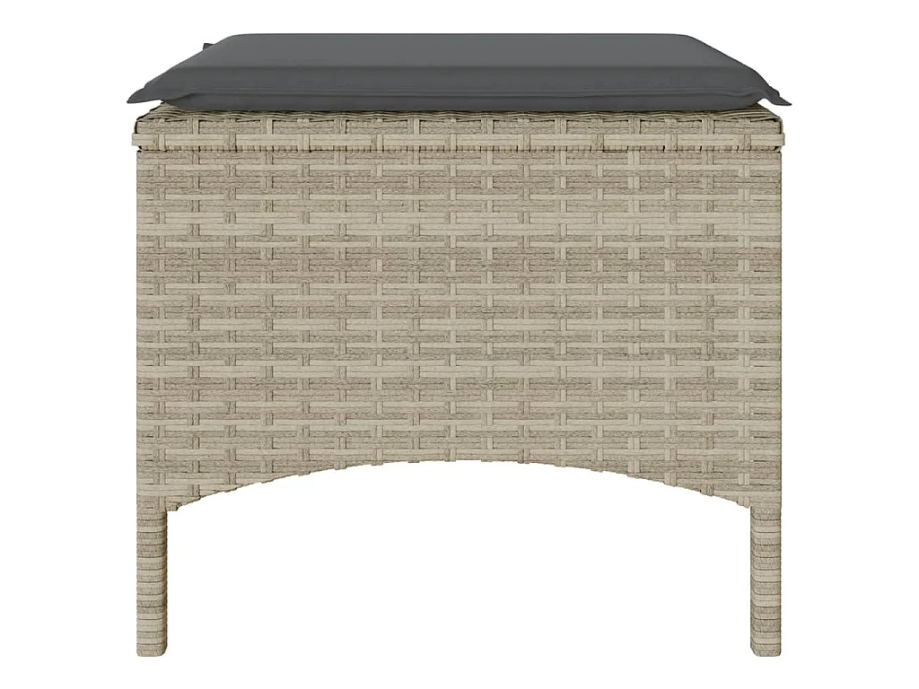 Divano Giardino 2Posti Tavolo Sgabelli Grigio Chiaro Polyrattan