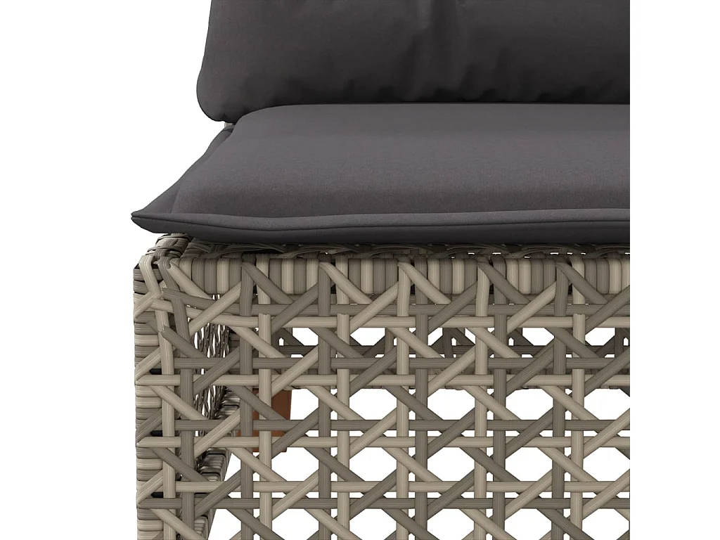 Divano da Giardino con Cuscini 3 Posti Grigio in Polyrattan