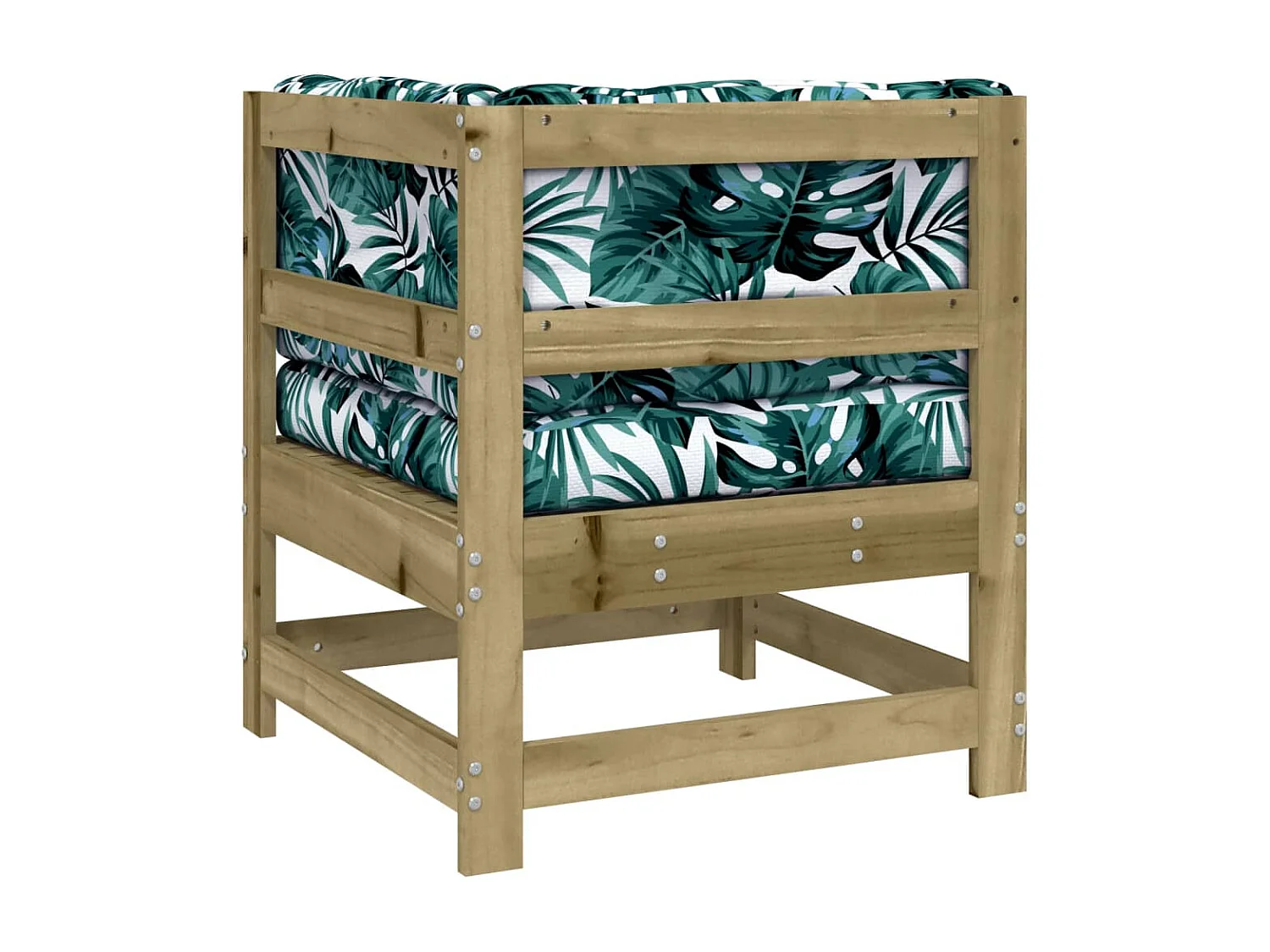 Canapé d'angle avec coussins bois de pin imprégné