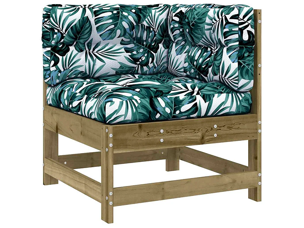 Ecksofa mit Kissen Kiefernholz Imprägniert