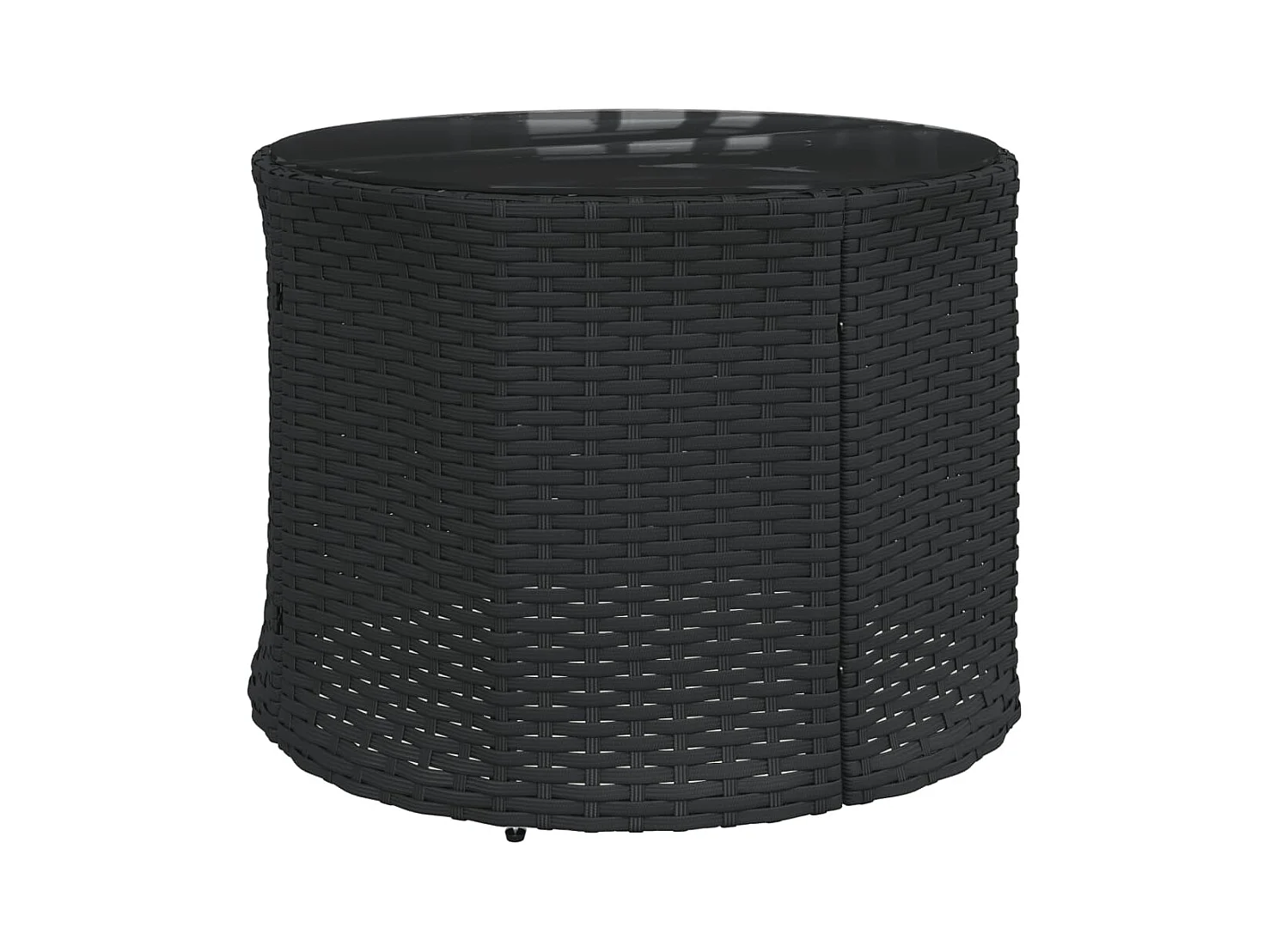 Salon de jardin 3 pcs demi-rond noir résine tressée