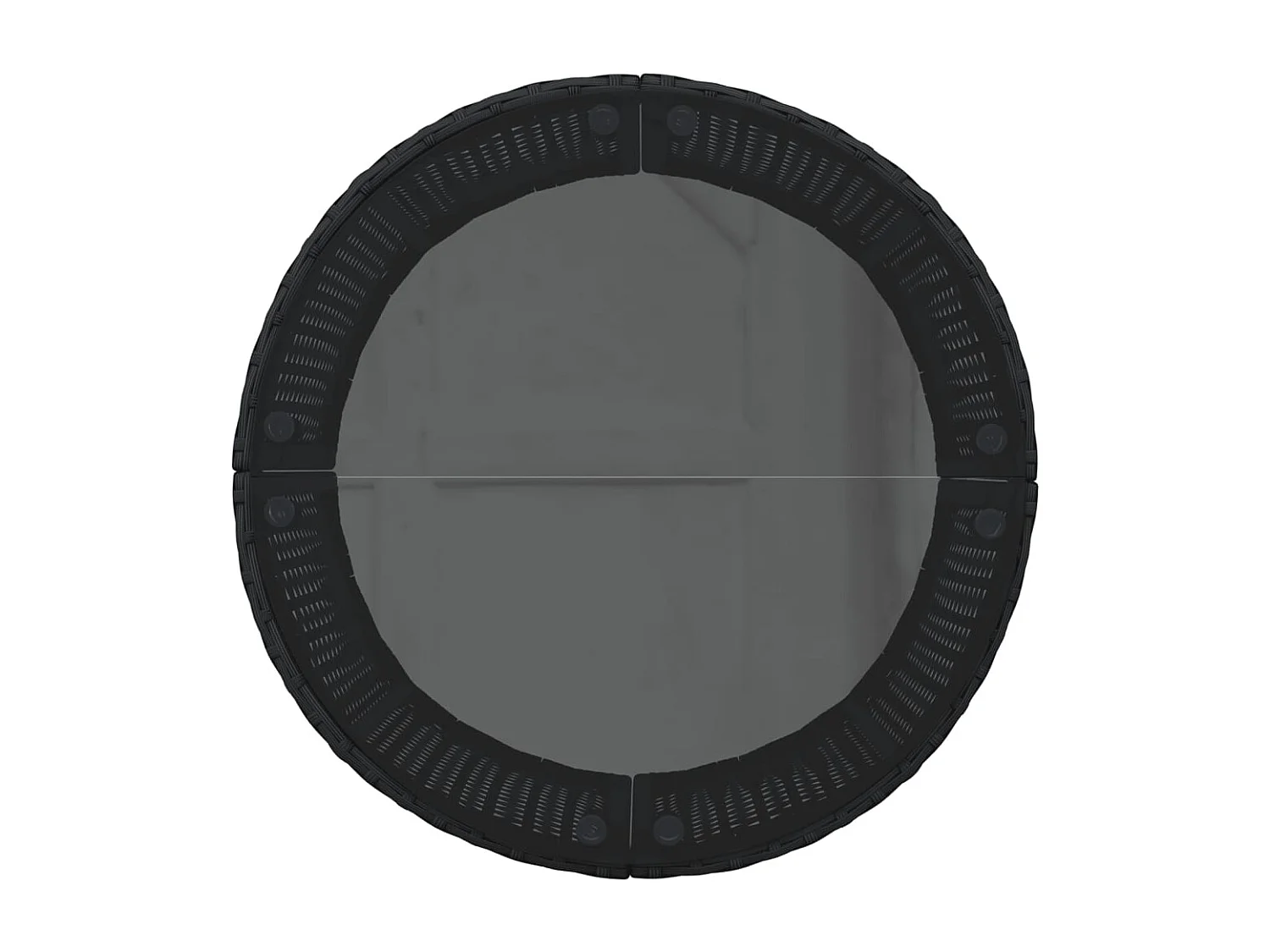 Salon de jardin 3 pcs demi-rond noir résine tressée
