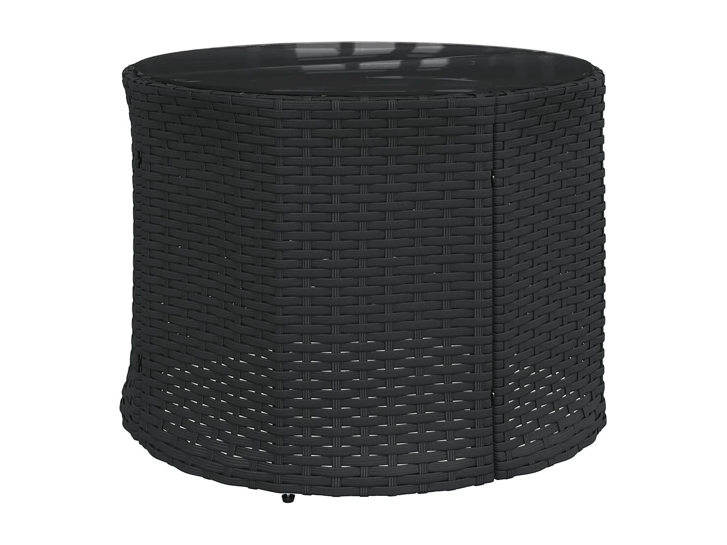 3-tlg. Garten-Sofagarnitur Halbrund Schwarz Poly-Rattan