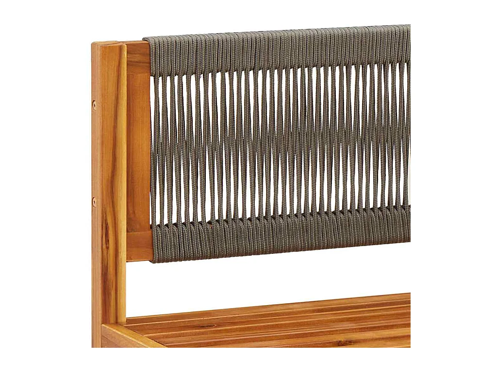 Ensemble de canapés de jardin 3 pièces avec coussins, bois d'acacia et corde,