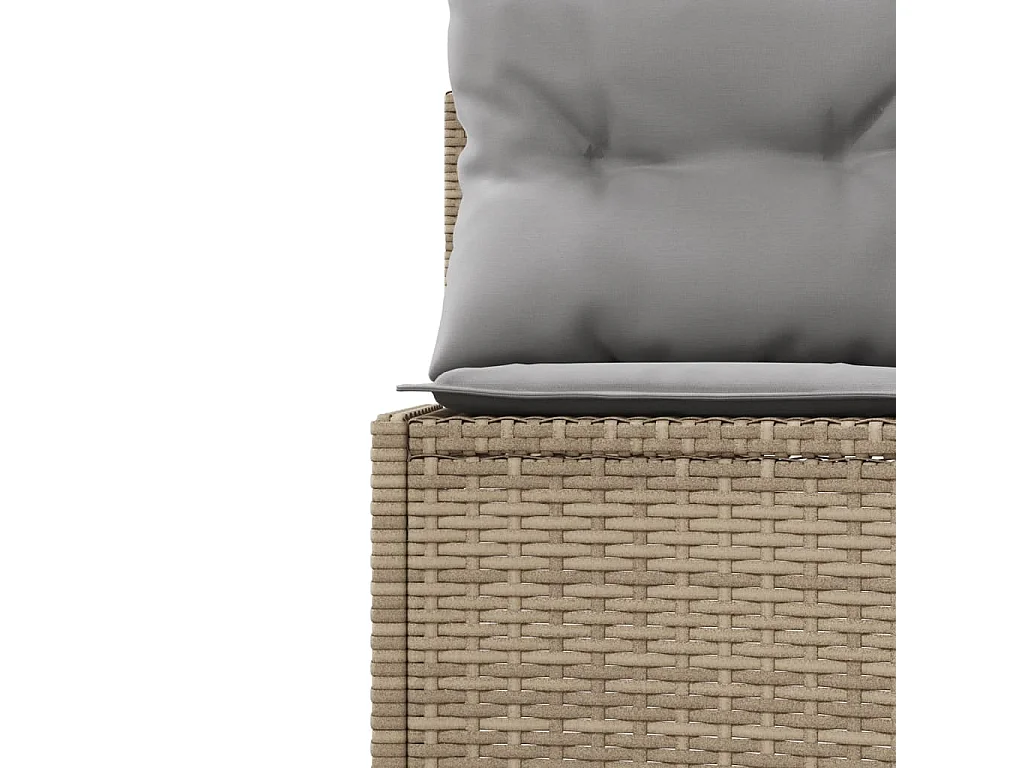 Divano Giardino Tavolo e Cuscini Semicircolare Beige Polyrattan