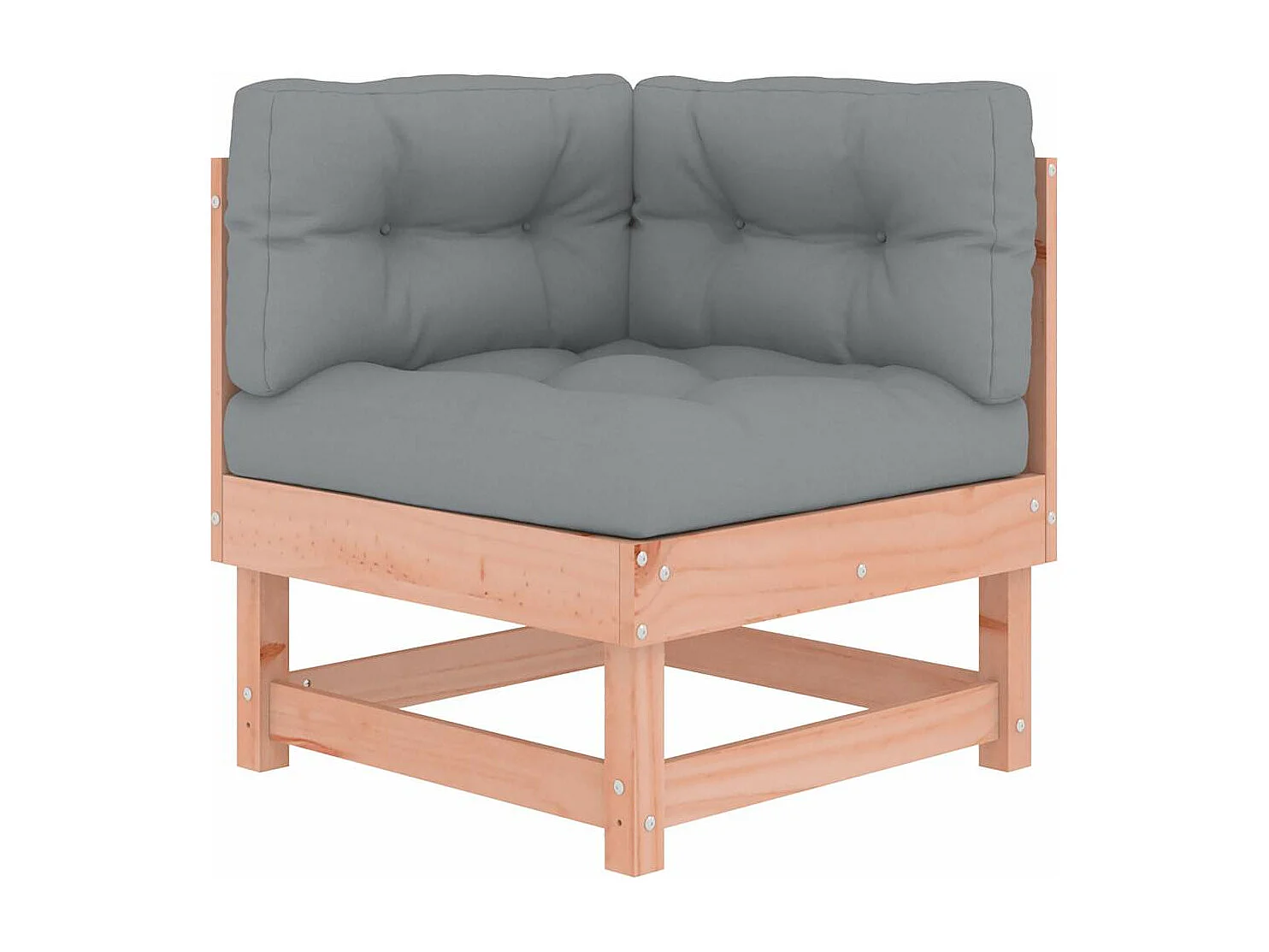 Canapé d'angle avec coussins bois massif douglas