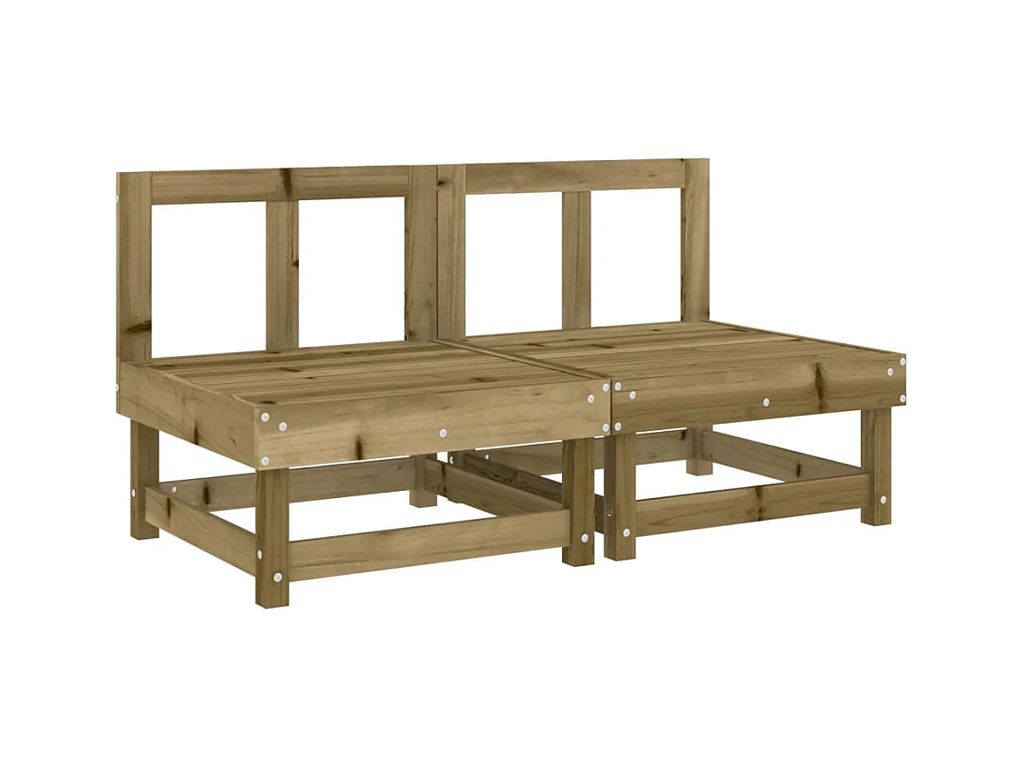 Garten-Mittelsofas 2 Stk. Kiefernholz Imprägniert