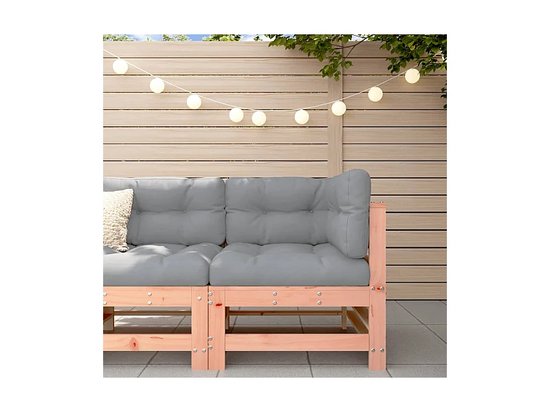 Canapé d'angle avec coussins bois massif douglas