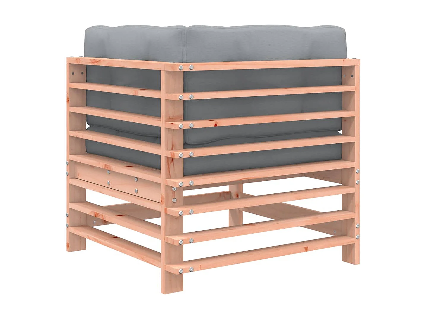 Canapé d'angle avec coussins bois massif douglas