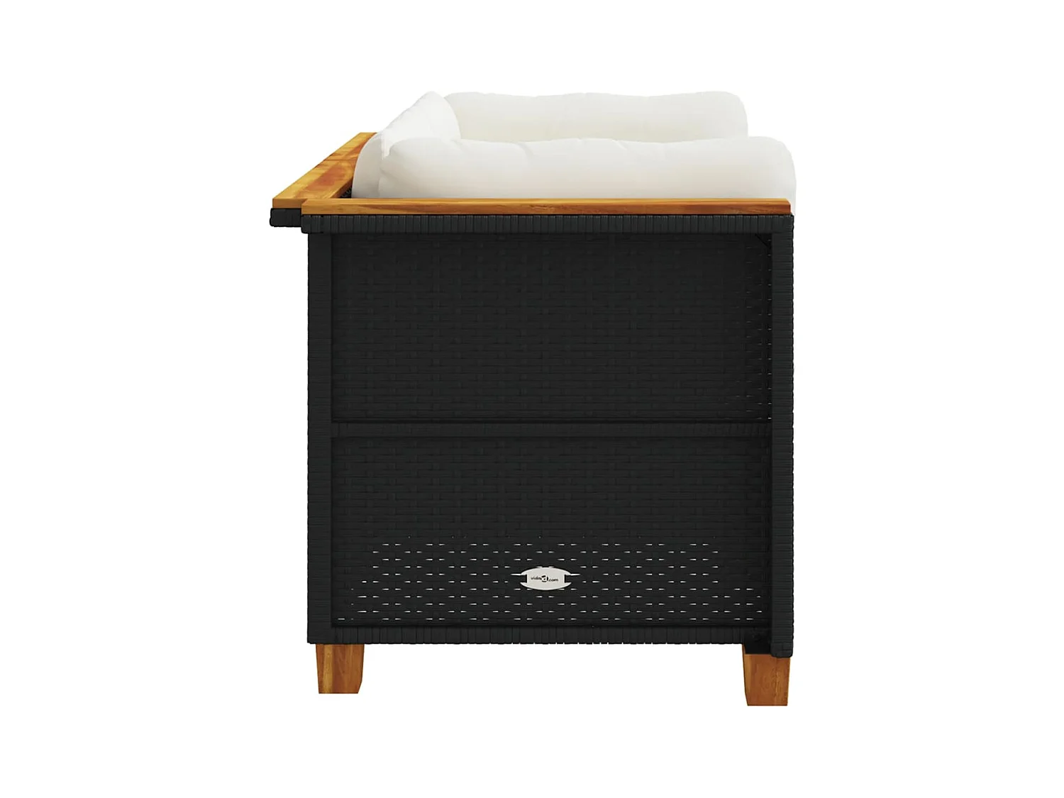 Canapés d'angle de jardin et coussins 2 pcs noir résine tressée