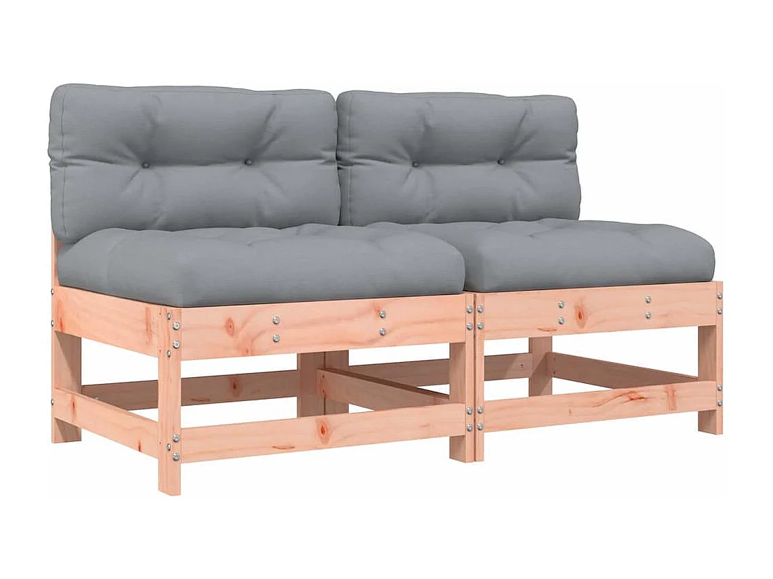 Mittelsofas mit Kissen 2 Stk. Massivholz Douglasie