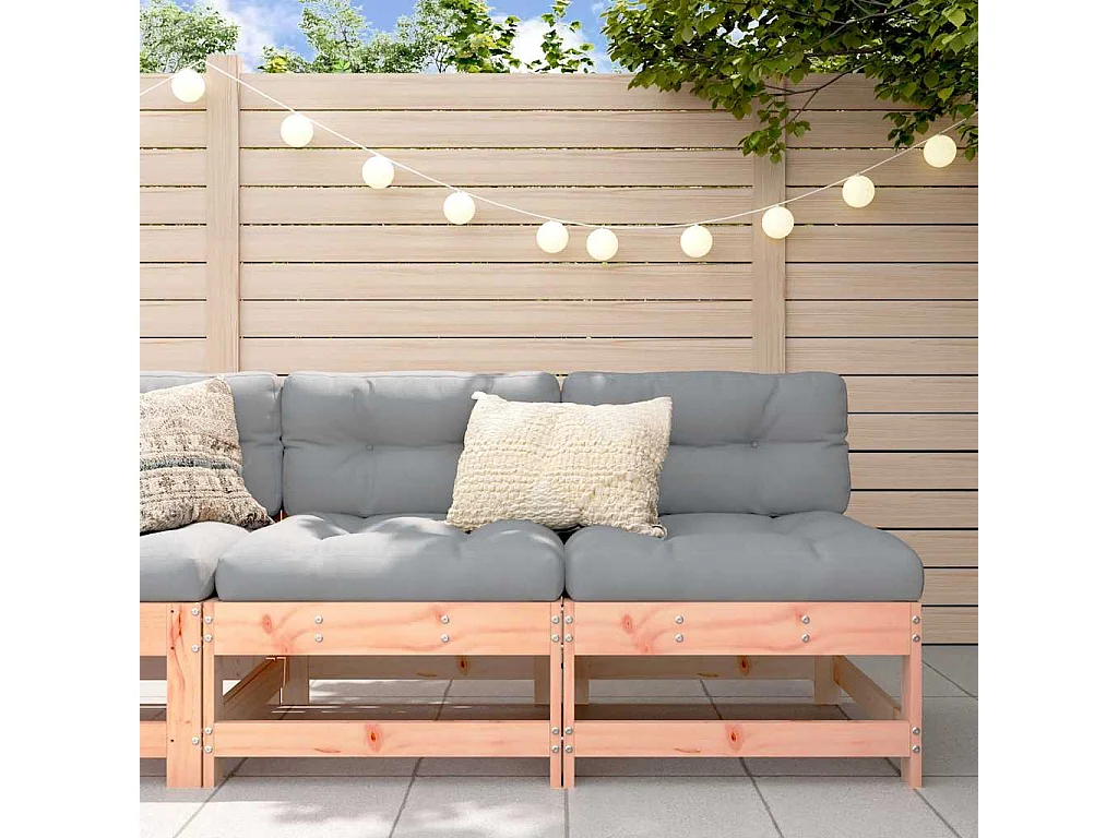 Canapés centraux avec coussins 2 pcs bois massif douglas