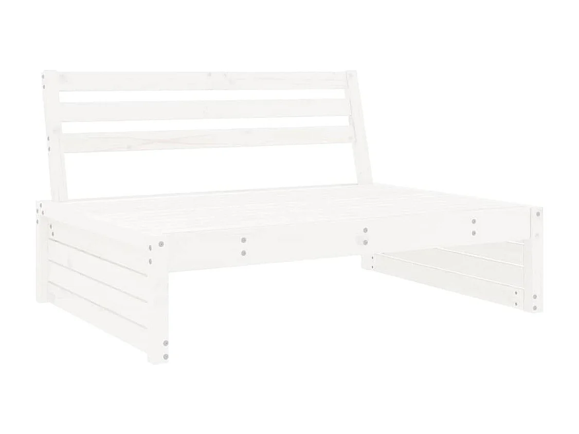 Mittelsofa Weiß 120x80 cm Massivholz Kiefer