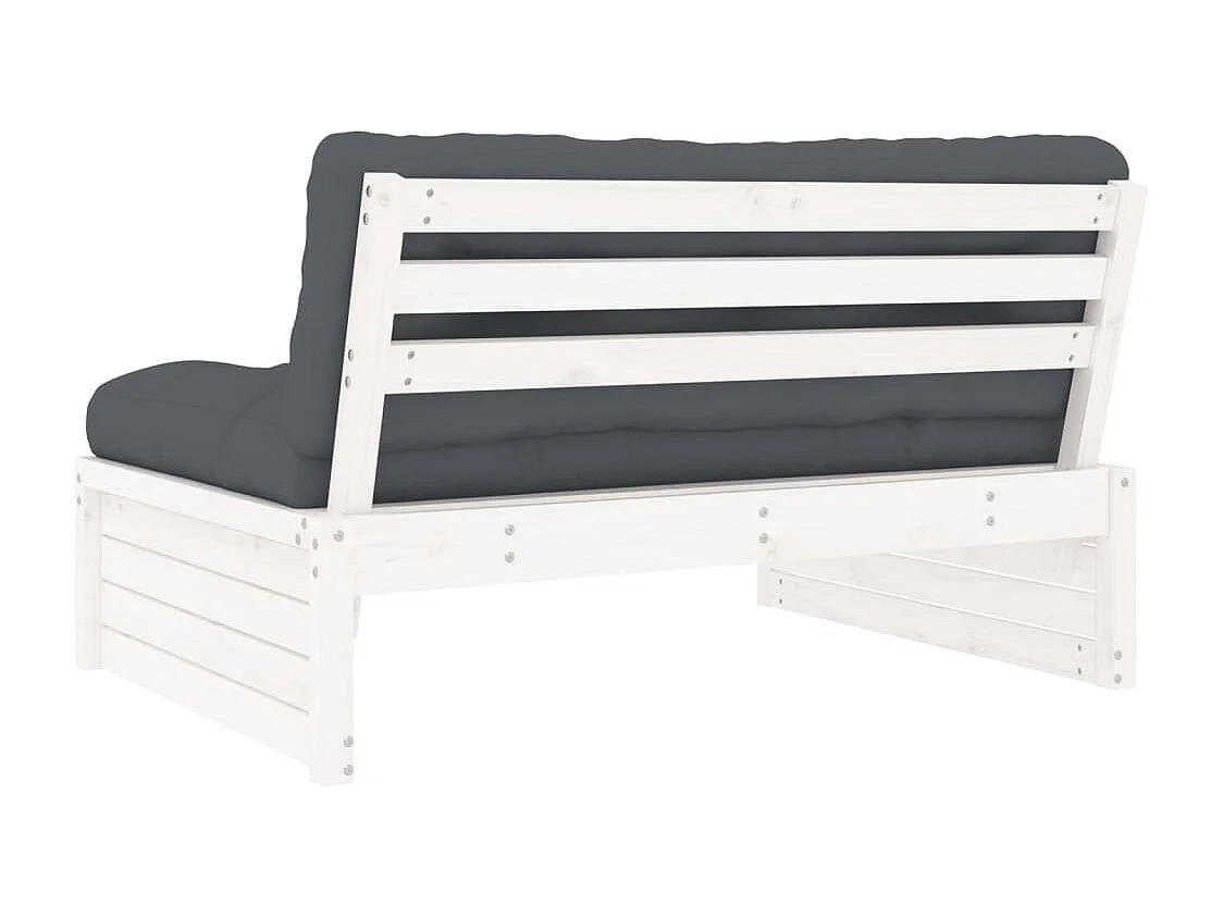 Mittelsofa Weiß 120x80 cm Massivholz Kiefer