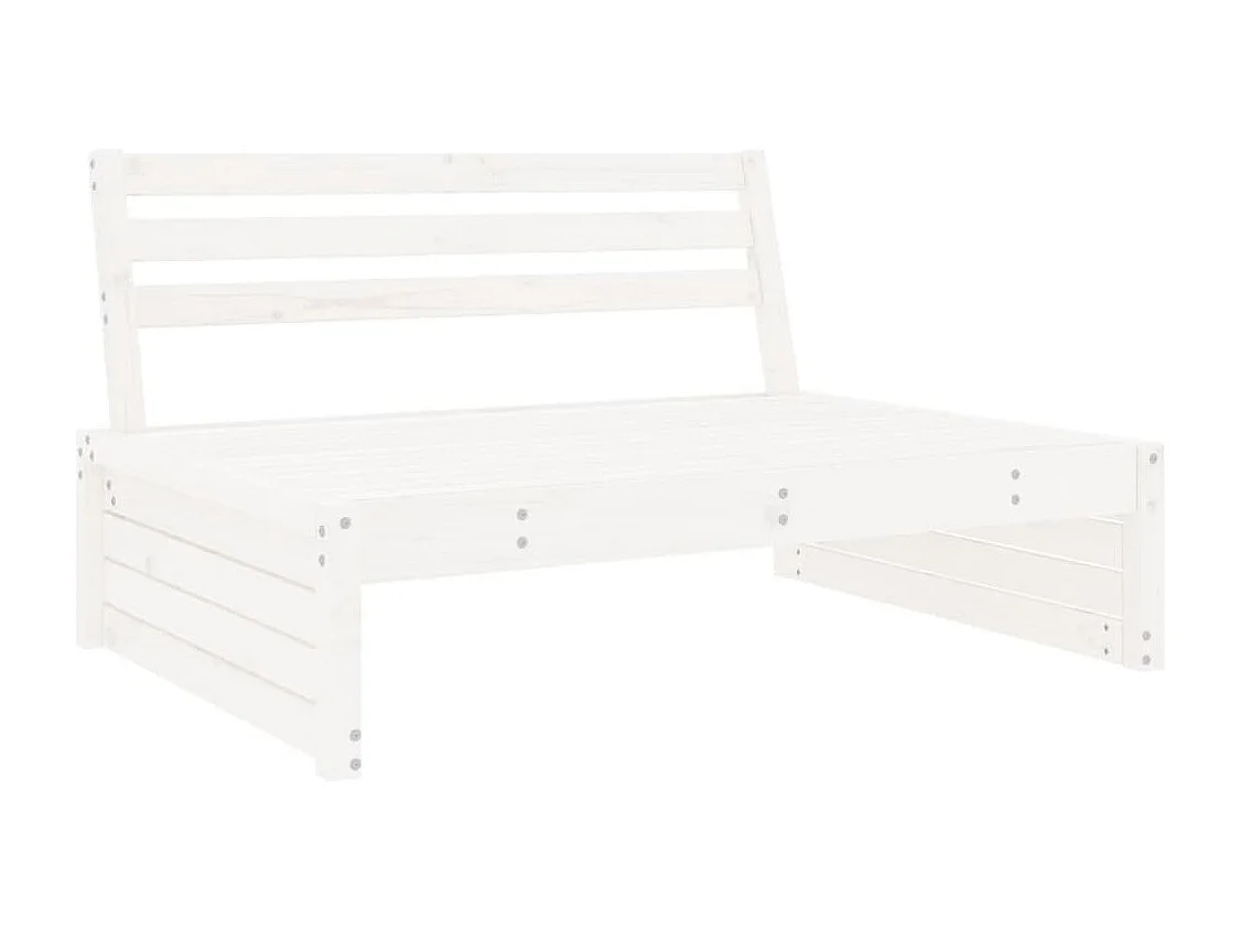 Mittelsofa Weiß 120x80 cm Massivholz Kiefer