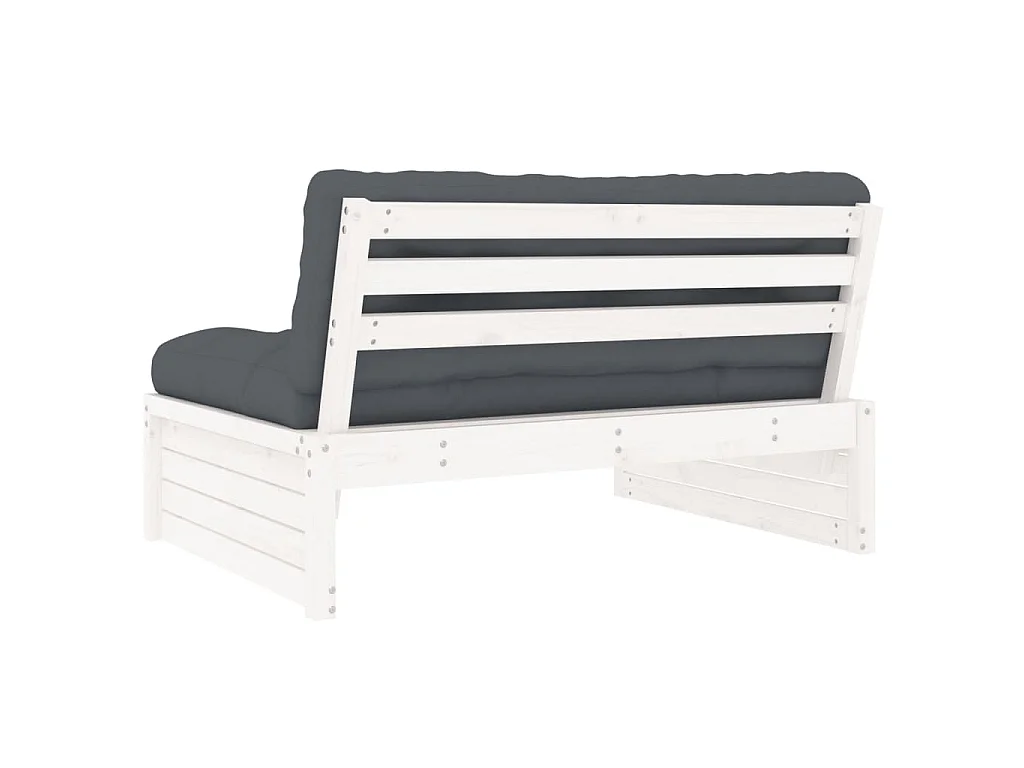 Divano Centrale 120x80 cm in Legno Massello di Pino Bianco