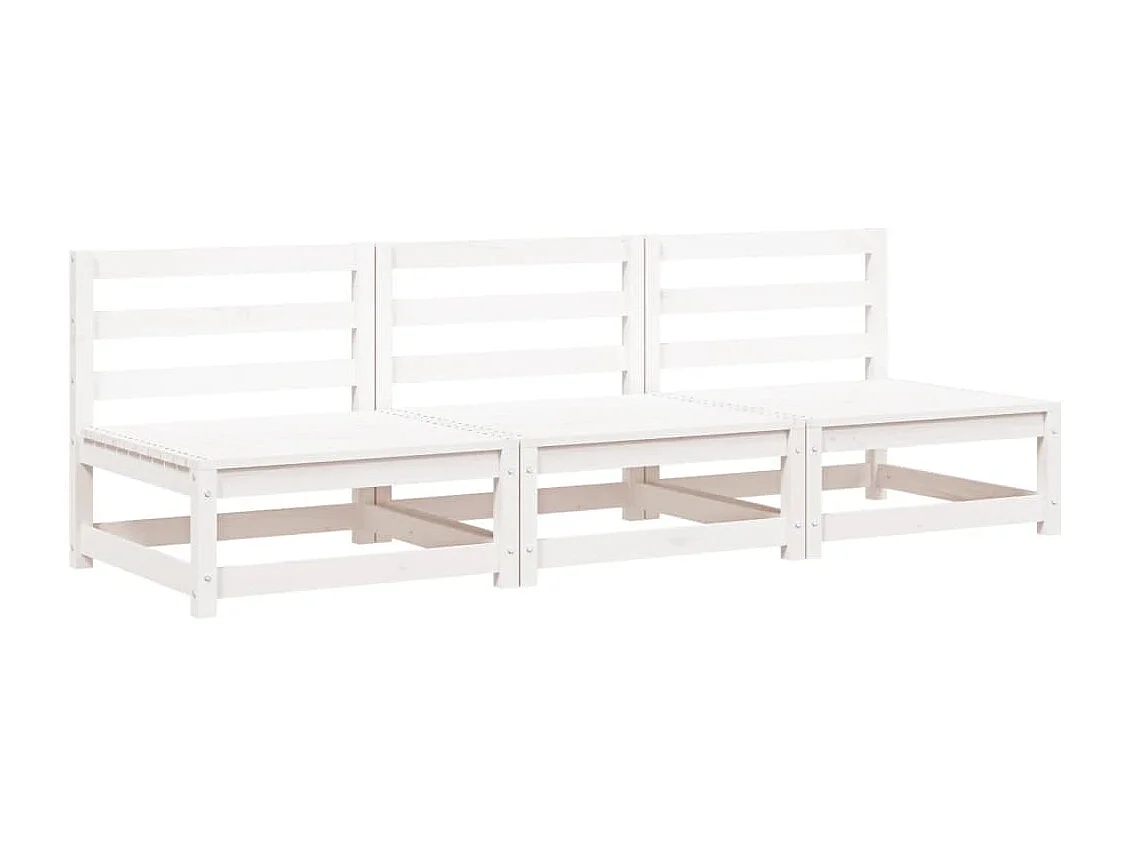 Tuinbank zonder armleuningen 3 st 70x70x67 cm grenenhout wit