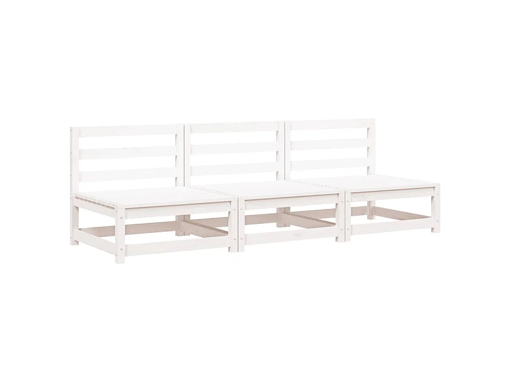 Tuinbank zonder armleuningen 3 st 70x70x67 cm grenenhout wit