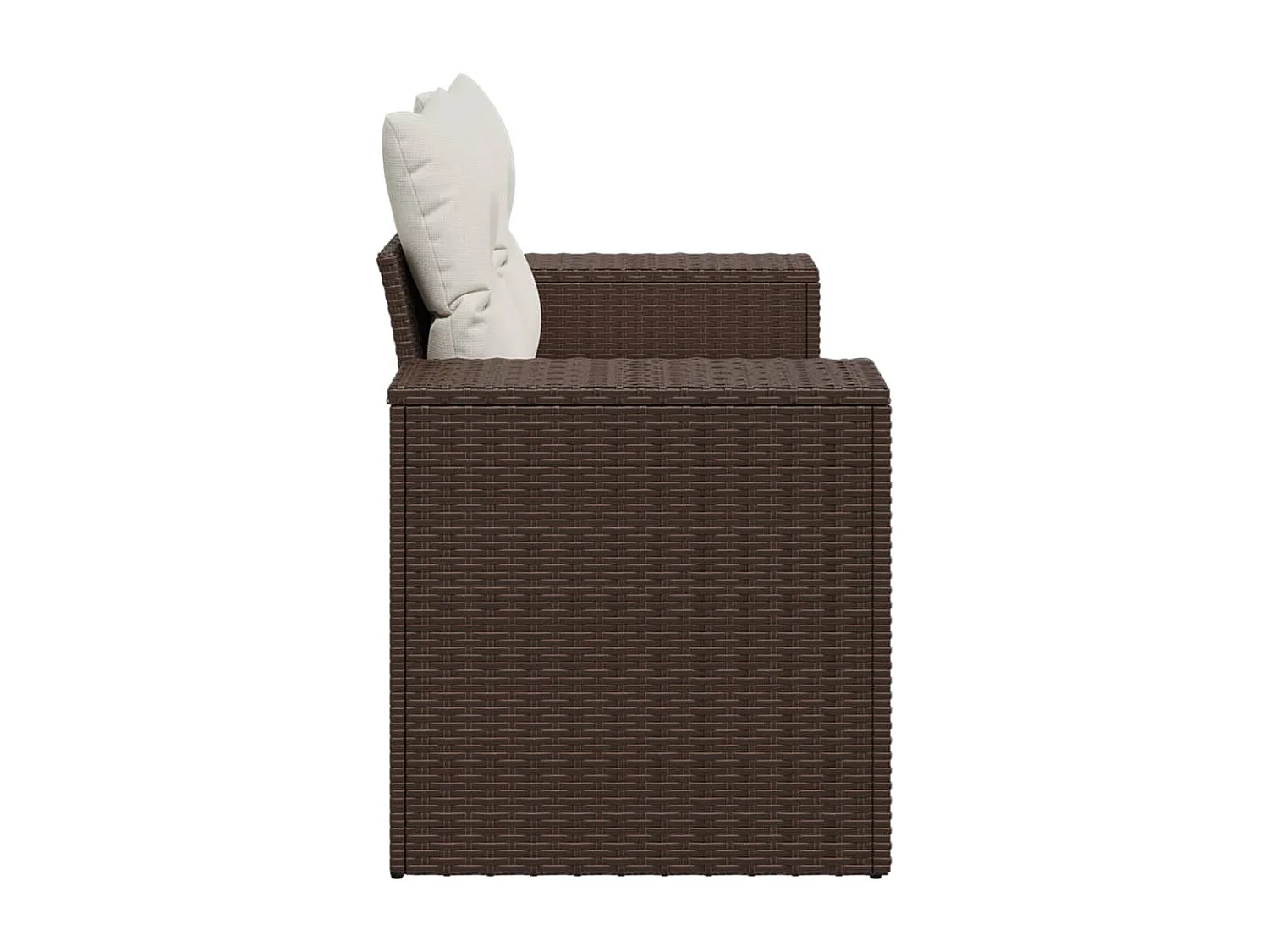 Tuinbank 2-zits met kussens poly rattan bruin