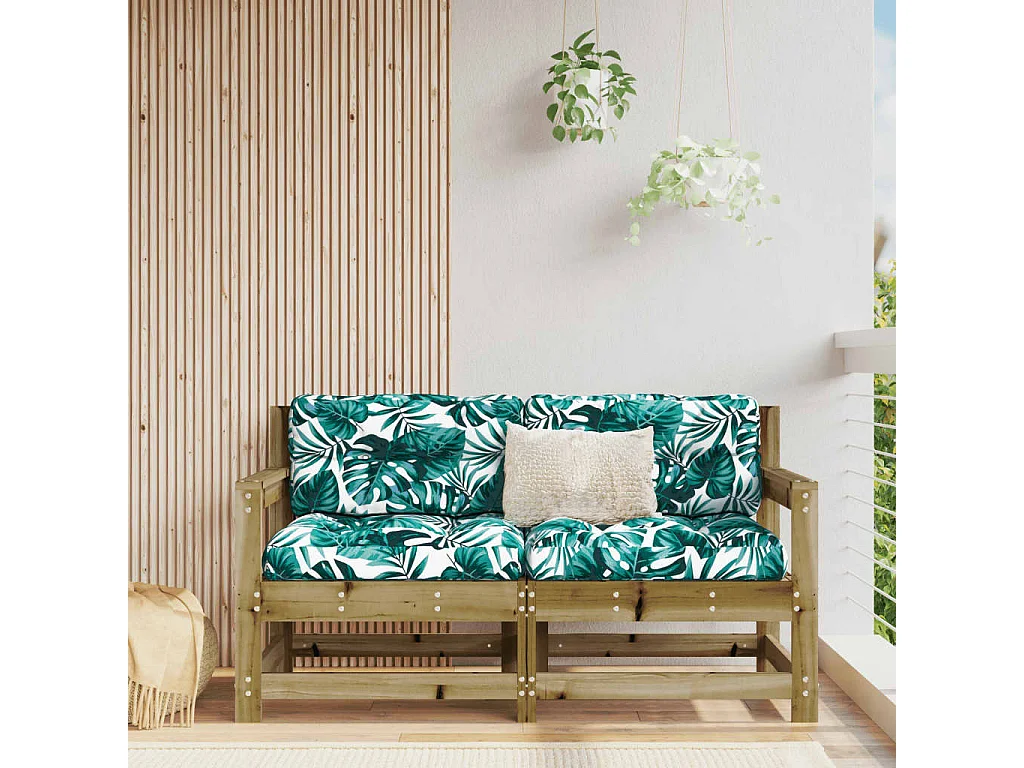 Canapés d'angle de jardin 2 pcs bois de pin imprégné