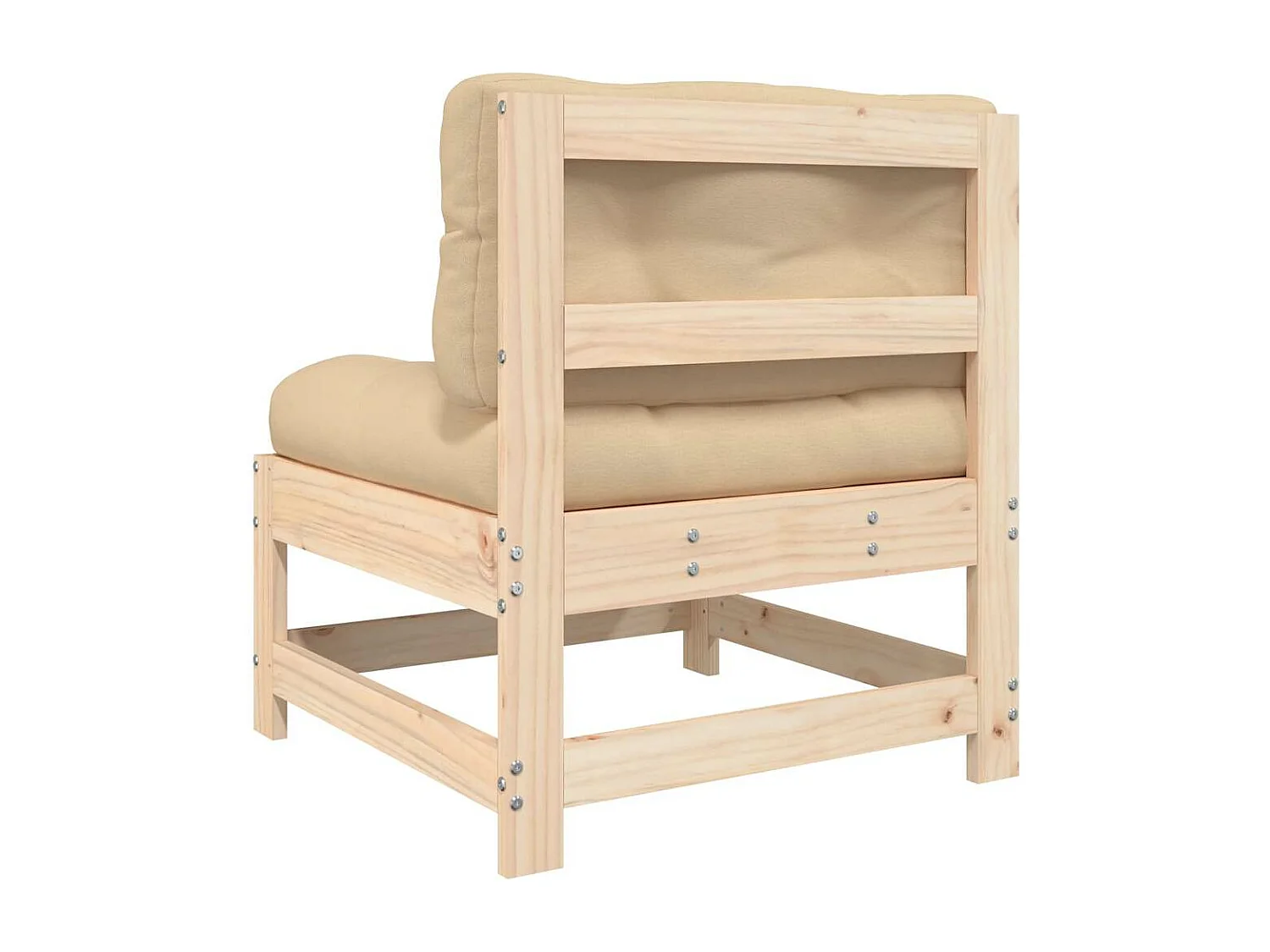 Canapés centraux avec coussins 2 pcs bois de pin massif