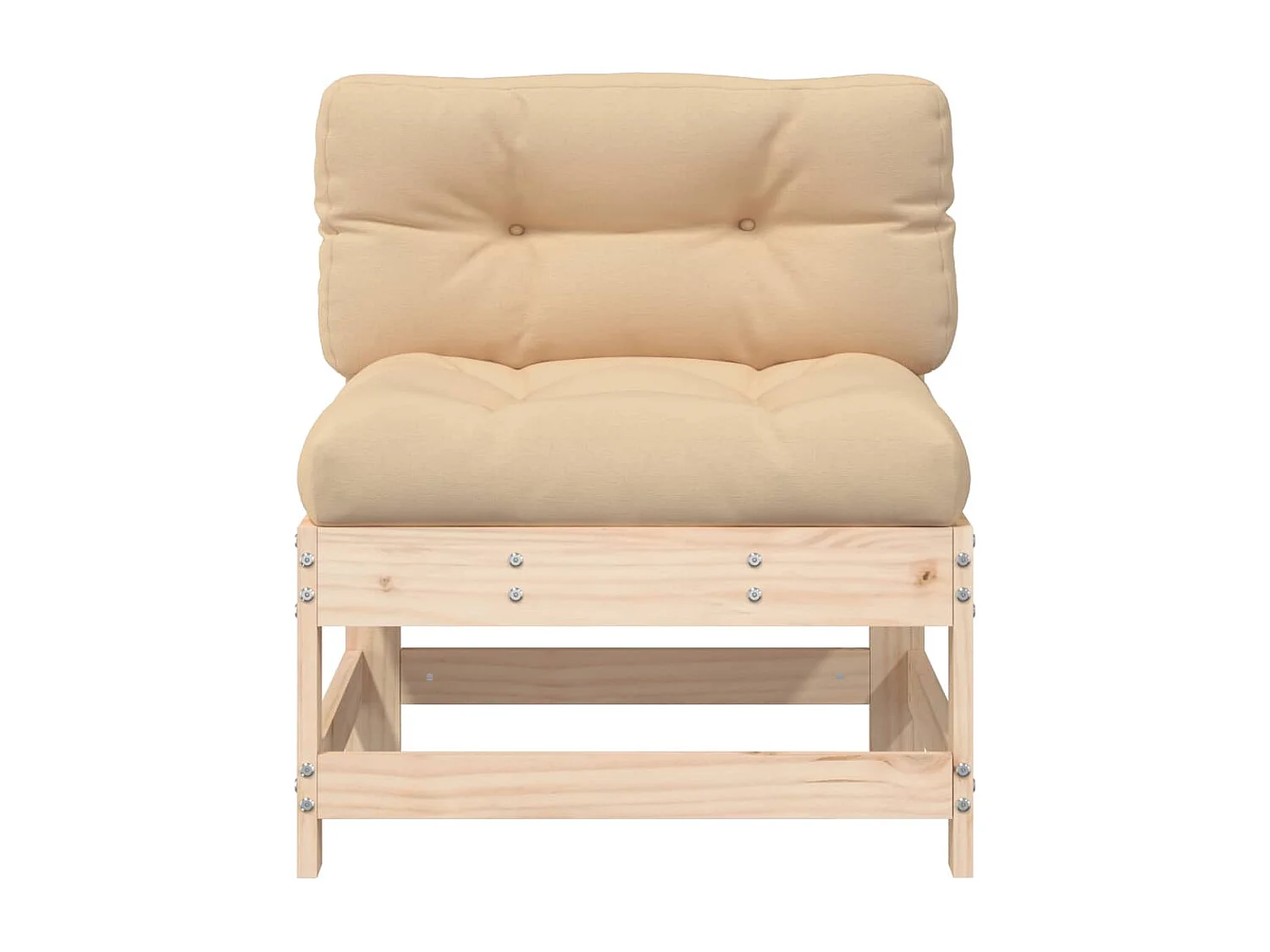 Canapés centraux avec coussins 2 pcs bois de pin massif