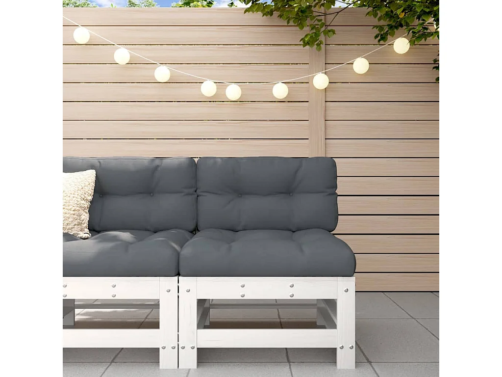 Garten-Mittelsofa Weiß Massivholz Kiefer