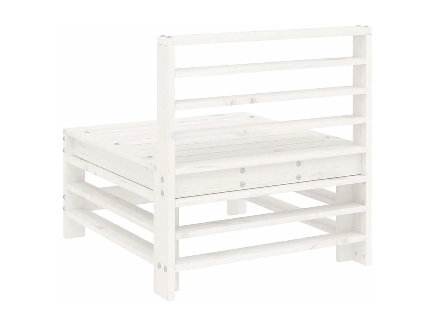 Garten-Mittelsofa Weiß Massivholz Kiefer