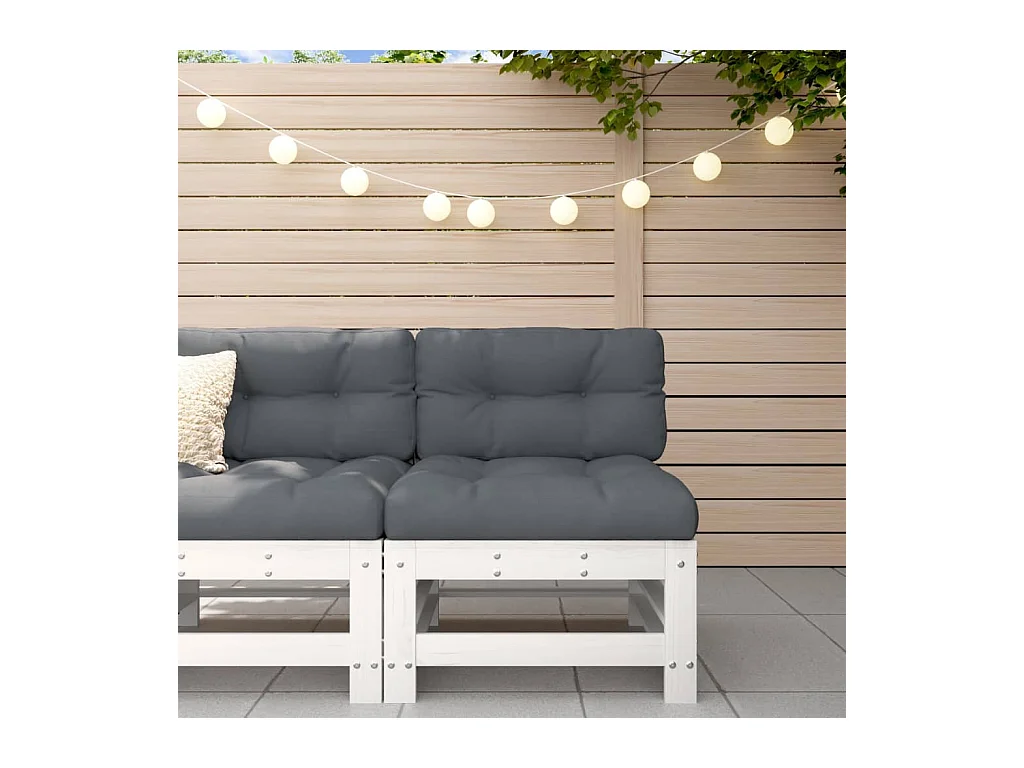 Garten-Mittelsofa Weiß Massivholz Kiefer