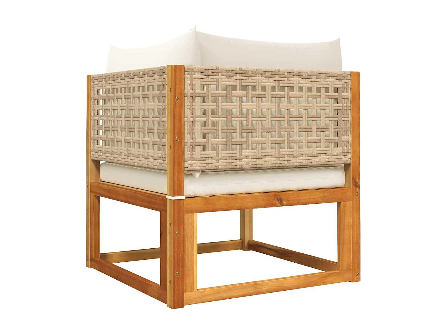 Tuinhoekbank met kussens acaciahout & rotan