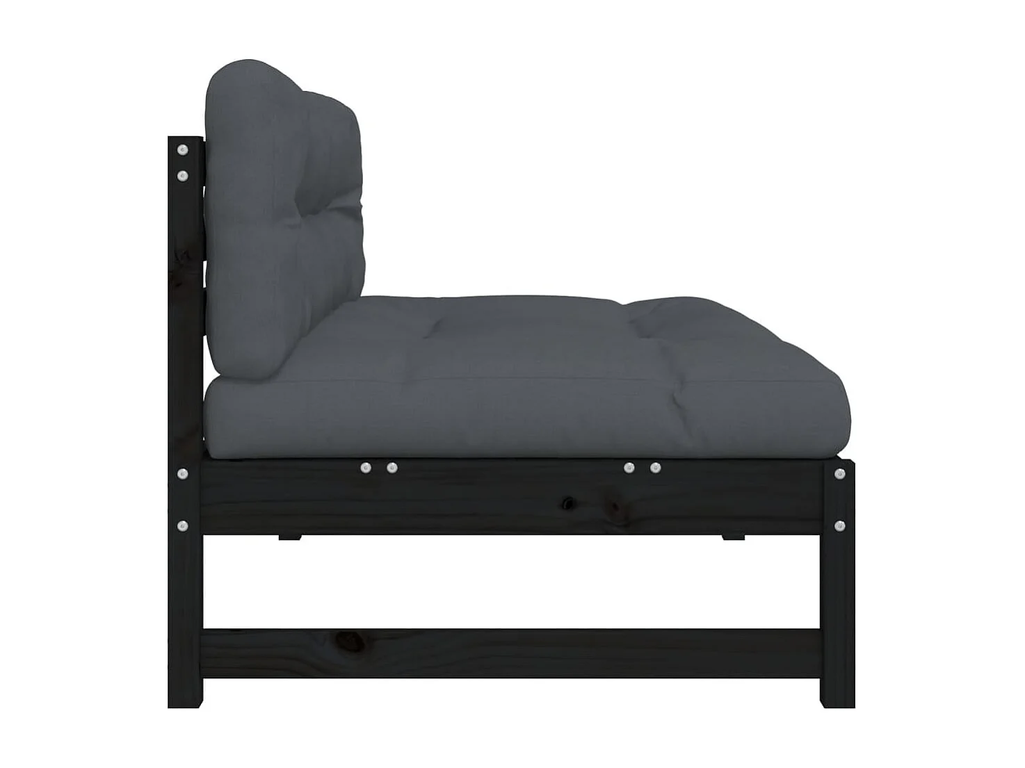 Divano Centrale 120x80 cm in Legno Massello di Pino Nero