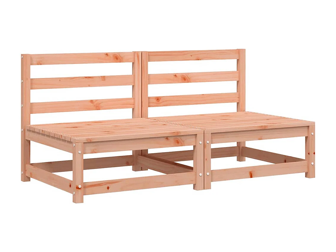 Canapés de jardin sans accoudoirs 2 pcs bois massif douglas