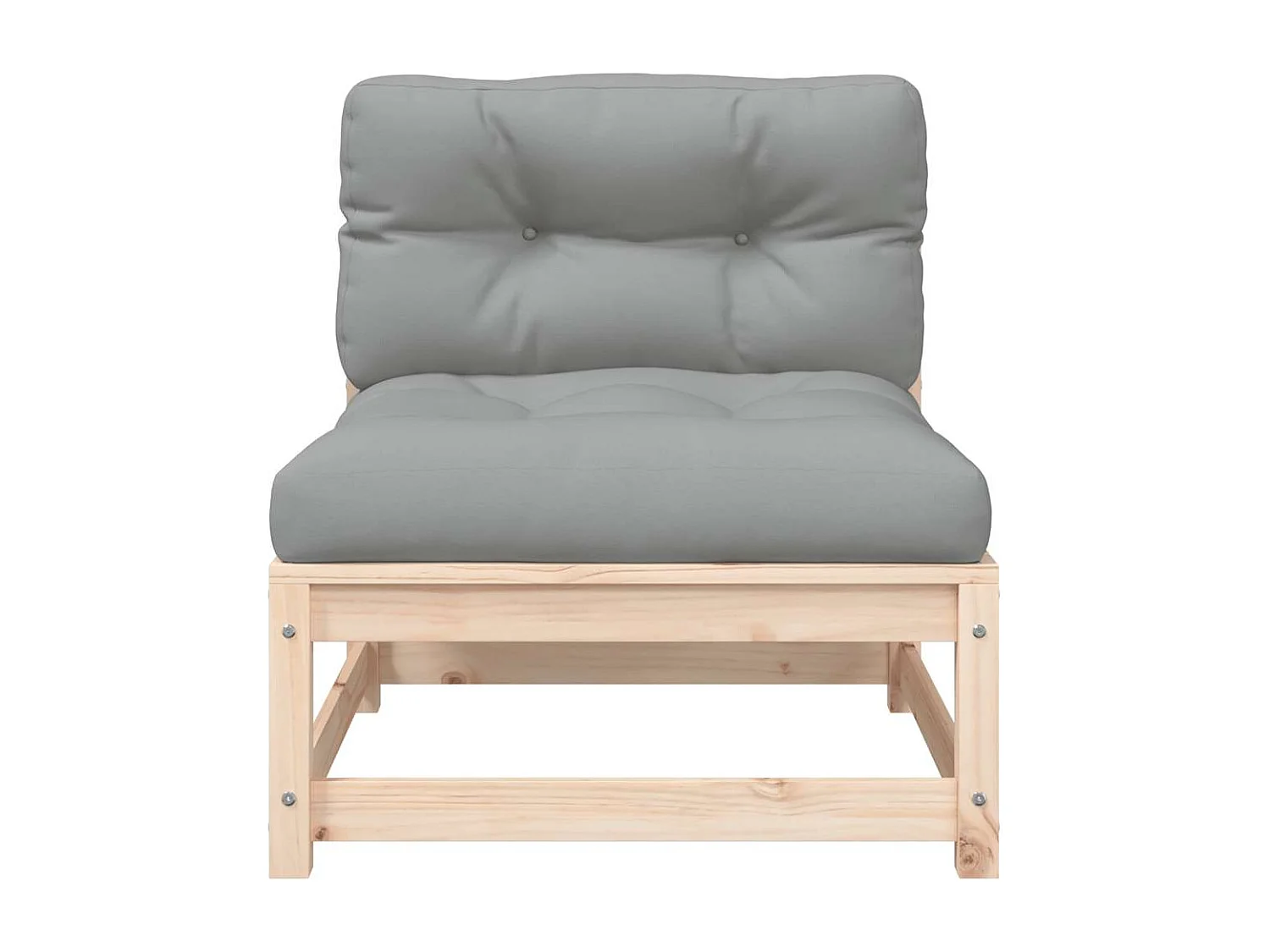 Canapé de jardin sans accoudoirs et coussins bois massif de pin