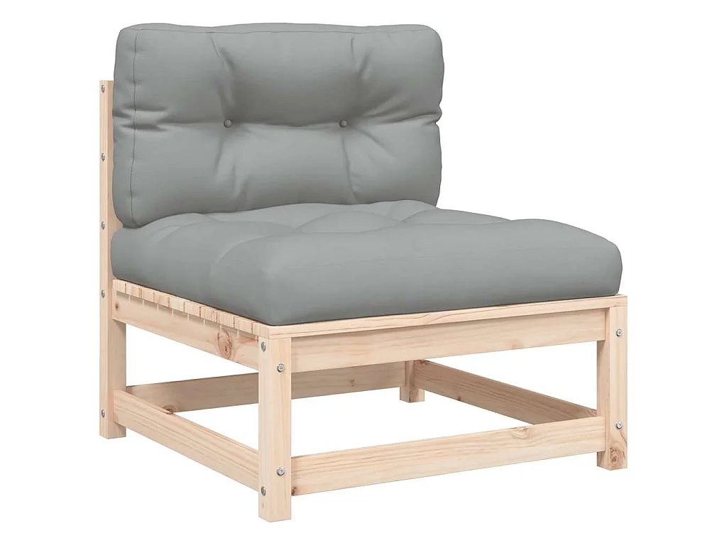 Gartensofa ohne Armlehnen mit Kissen Massivholz Kiefer