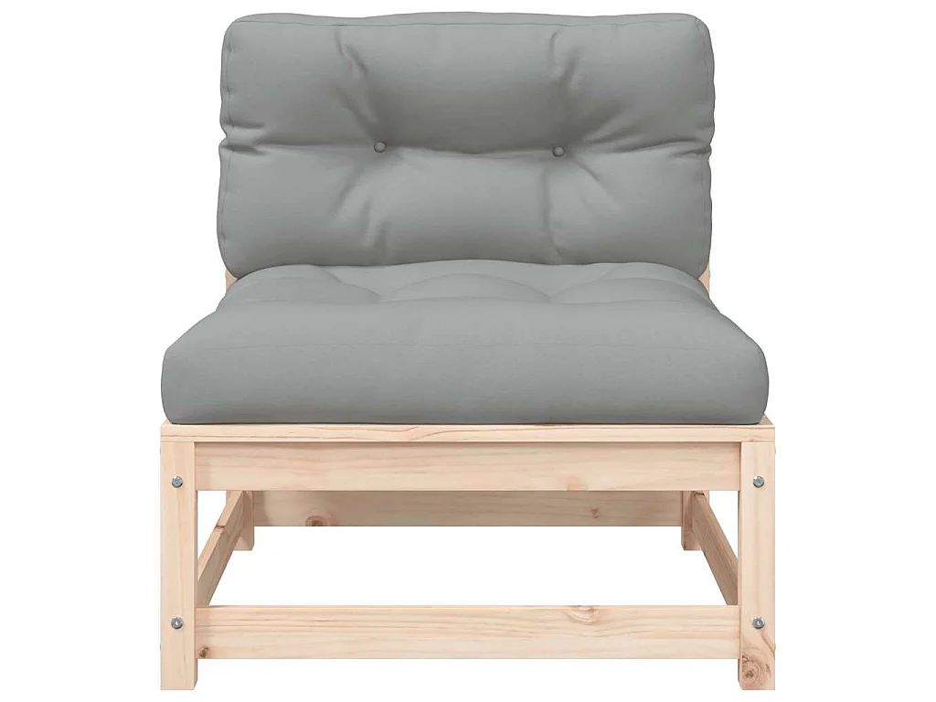 Gartensofa ohne Armlehnen mit Kissen Massivholz Kiefer