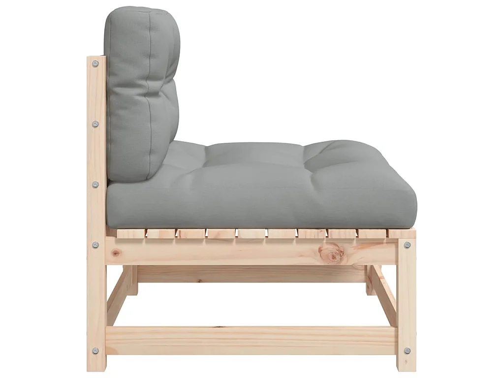 Gartensofa ohne Armlehnen mit Kissen Massivholz Kiefer